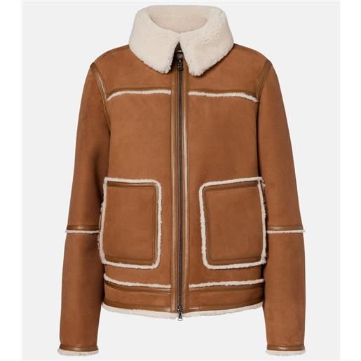 Bogner giacca trapuntata pelina in suede e shearling