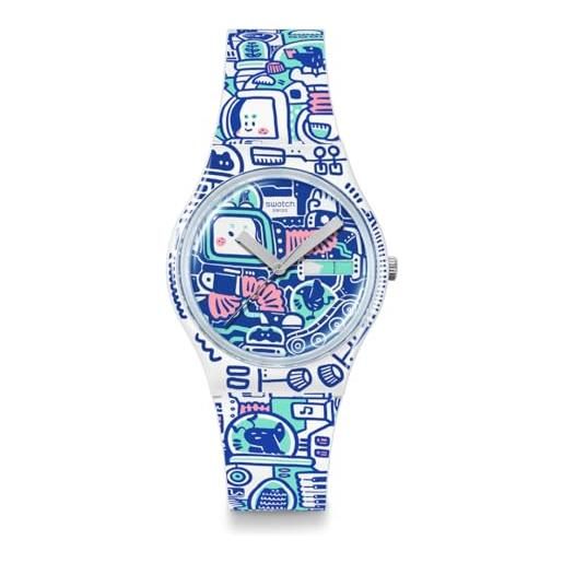 Swatch b-bot - so28z702, blu, moderno