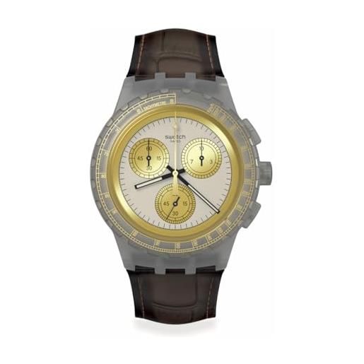 Swatch - orologio in plastic. Grigio-grigio-marrone