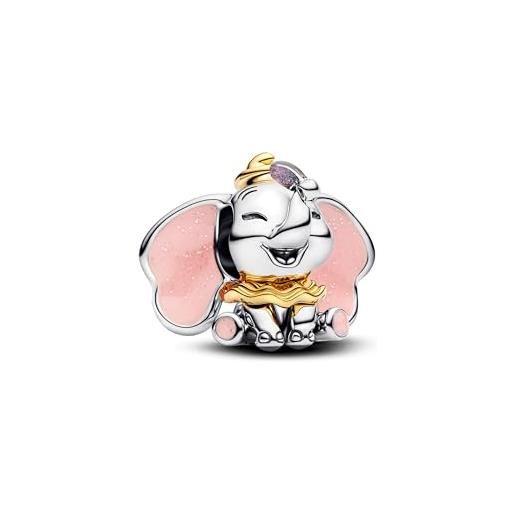 PANDORA disney dumbo 764023c01 - charm in argento sterling placcato oro 14 carati, compatibile con moments