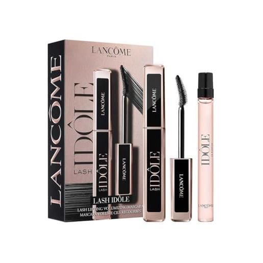 Lancôme, lash idôle, set di mascara per ciglia, maschera lash idôle + profumo idôle eau de parfum 10 ml, per un aumento di volume e sollevamento delle ciglia, 2 pezzi