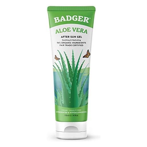 Badger company, aloe vera gel, unscented, 4 fl oz (118 ml)