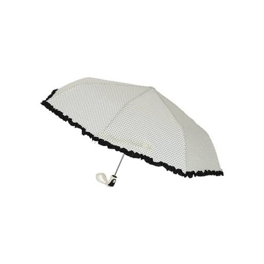 Susino 3280 ombrello tascabile automatico da donna - ombrello con pois e volant - dot umbrella, beige. , s