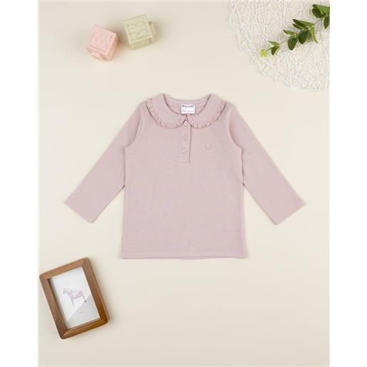 Prénatal polo bimba rosa manica lunga