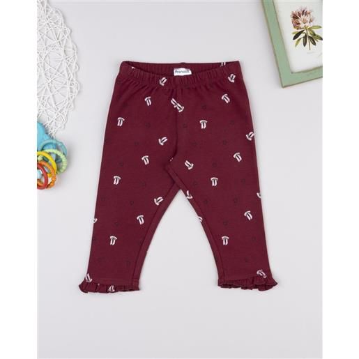 Prénatal legging bimba bordeaux fiocchi/cuori allover