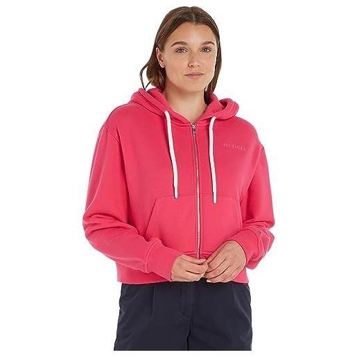 Tommy Hilfiger felpa con cerniera donna con cappuccio, rosa (bright cerise pink), m