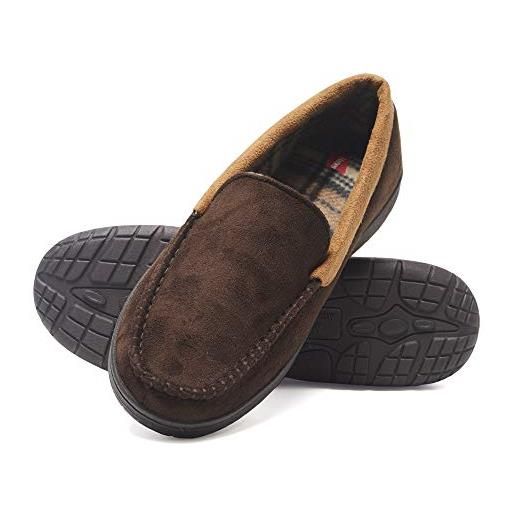 Hanes men's moccasin slipper house shoe with indoor outdoor memory foam sole fresh iq odor protection