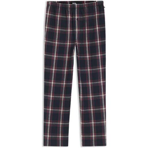 BOSS pantaloni del pigiama in misto cotone a quadri, blu scuro / rosso