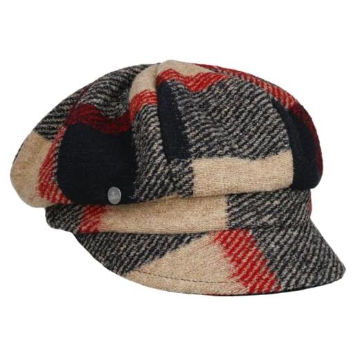 LIERYS berretto newsboy jaleva wool donna - made in italy cappellino da lana cappello baker boy con visiera inverno autunno/inverno - taglia unica blu scuro