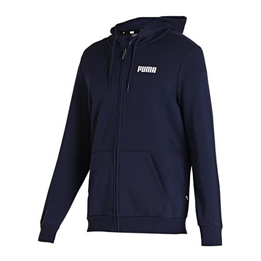 PUMA felpa con cappuccio da uomo essentials con zip intera, peaccoat. , m