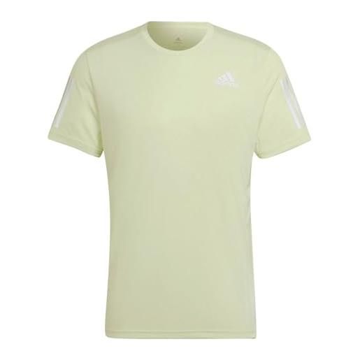 adidas uomini own the run t-shirt abbigliamento da running camicia da corsa almost lime - lime