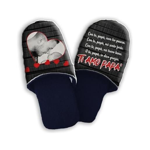 Generic pantofole ciabatte in spugna personalizzate con foto 36 37 38 39 40 41 42 43 44 45 idea regalo festa del papà uomo compleanno per lui natale ''ti amo papà dedica'' con foto