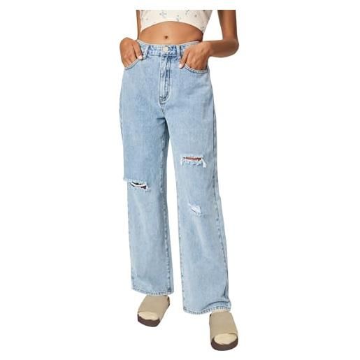 Generic jeans slim fit jeans da donna a vita alta elasticizzati, larghi, strappati, vestibilità ampia, a gamba larga jeggings donna elasticizzati baggy jeans donna (bu1, m)