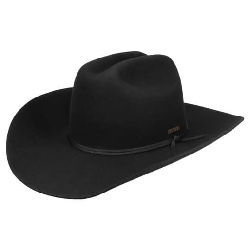 Stetson cappello western diamondville uomo - rodeo feltro di lana da cowboy con nastro in grosgrain autunno/inverno autunno inverno - m (56-57 cm) nero