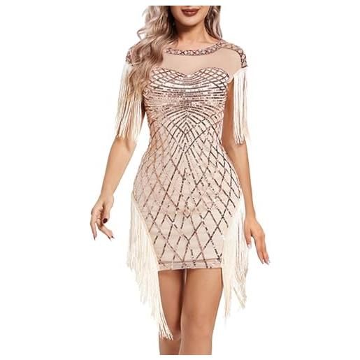 Vhersily vestiti 20 anni donna con paillettes e frange in rilievo 1920s abito vestito gatsby charleston da donna paillettes, anni '20, frange, flapper