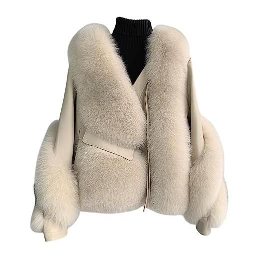 OFTBUY cappotto in vera pelliccia giacca invernale donna pelliccia di volpe naturale capispalla in vera pelle streetwear locomotiva spessa moda calda