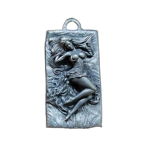 DTREEL portachiavi in ottone nero con adesivo sexy per la postura del letto, portachiavi per auto, realizzato a mano, in rame, scultura in rilievo in corda intrecciata, anello portachiavi da appendere