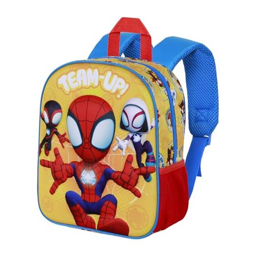 Marvel spiderman team-up-zainetto 3d elite, giallo, 26 x 31 cm, capacità 8 l
