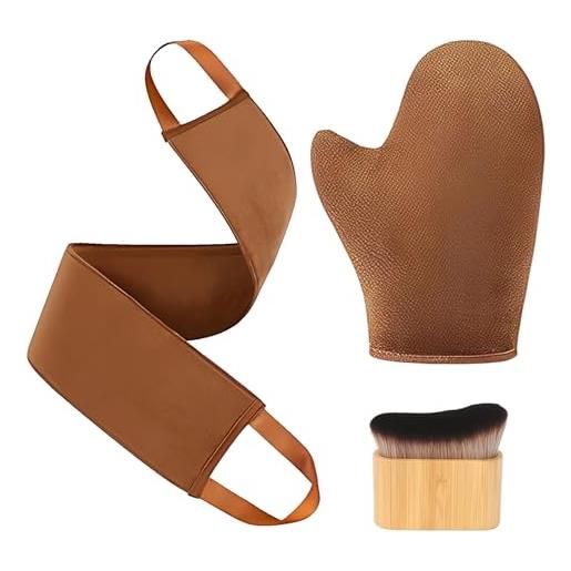Yamobi 3 pack guanto autoabbronzante set applicatore autoabbronzante con applicatore per schiena, pennello autoabbronzante guanto per abbronzatura