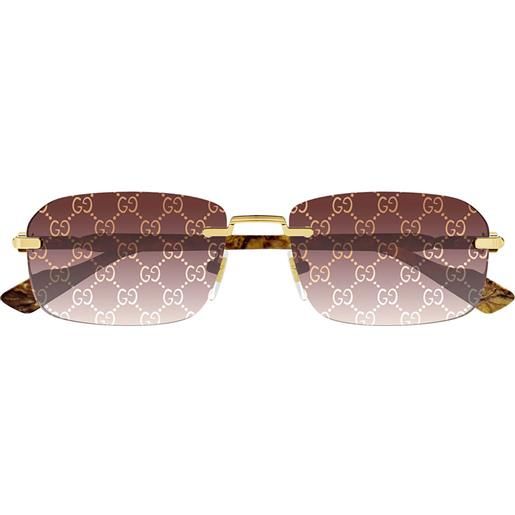 Gucci occhiali da sole gg1221s 004 oro/rosso uomo