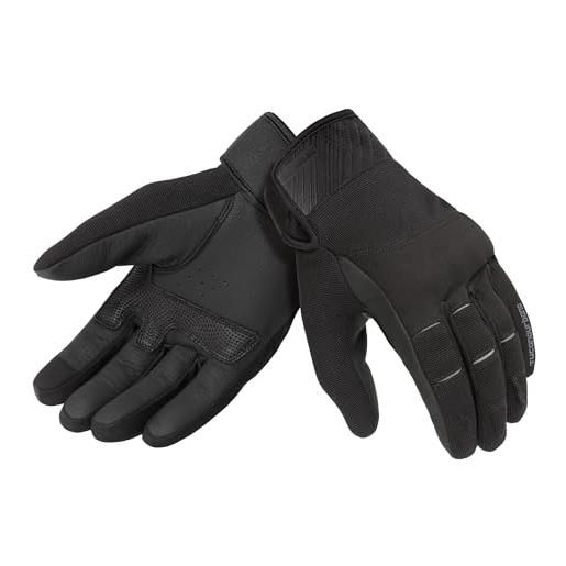 Tucano Urbano guanti moto e scooter crab 12 mesi. Guanti moto invernali uomo e guanti moto uomo estivi, dorso elasticizzato, palmo in pelle, traspirante, compatibilità touch screen. Nero, tg. L