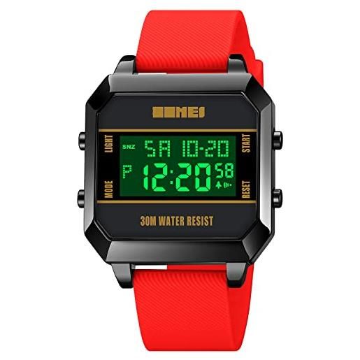 Orologi Da Uomo Alla Moda Di Lusso Quadrato Analogico Al Quarzo Orologio Sportivo Da Uomo Con Quadrante Grande Cavo Impermeabile Calendario Luminoso Orologio Da Polso Per Gli Uomini, Nero - Foto 8