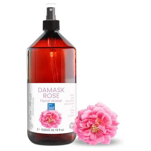 bleu & marine Bretania idrolato 100% puro di rosa tonico acqua floreale distillata di rosa 1000 ml ● detersione tutto naturale con inconfondibile profumo, 