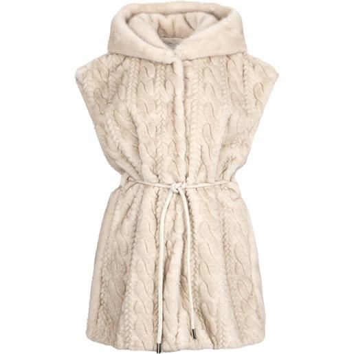 Liu Jo gilet donna con cappuccio beige 42