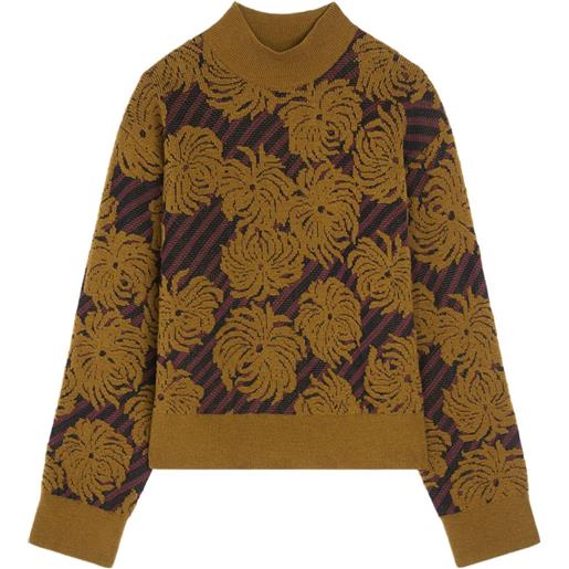 DRIES VAN NOTEN maglione a fiori jacquard - verde