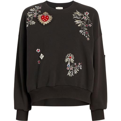 Cinq A Sept maglione heritage con ricamo - nero