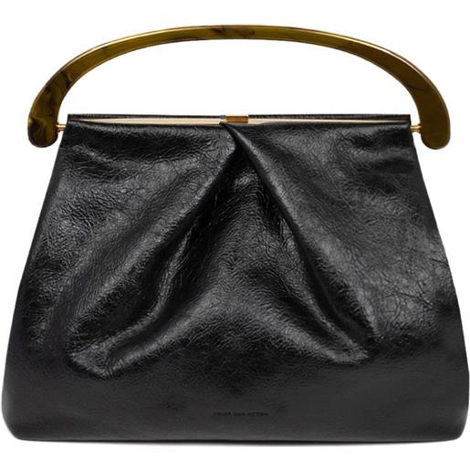 DRIES VAN NOTEN borsa tote plissettata - nero