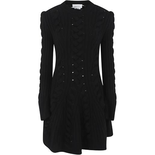 Alexander McQueen abito traforato - nero