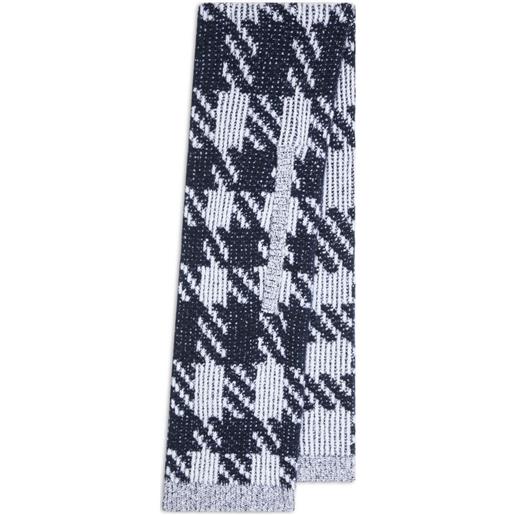 DRIES VAN NOTEN sciarpa con motivo pied-de-poule - blu