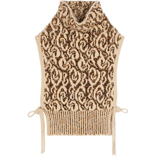 DRIES VAN NOTEN maglione con effetto jacquard - marrone