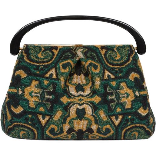 DRIES VAN NOTEN borsa tote con effetto jacquard - verde