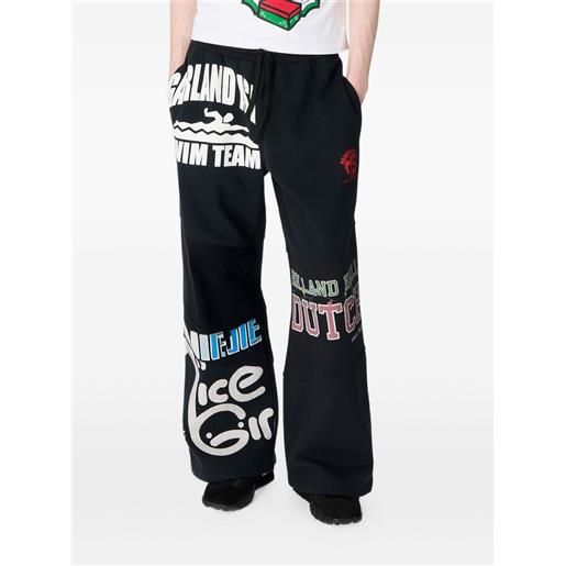 Marine Serre pantaloni sportivi con stampa grafica - nero