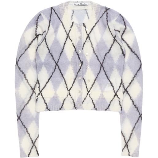 Acne Studios cardigan a rombi - bianco