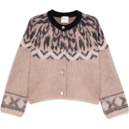 Forte Forte cardigan a fantasia con bottoni - rosa