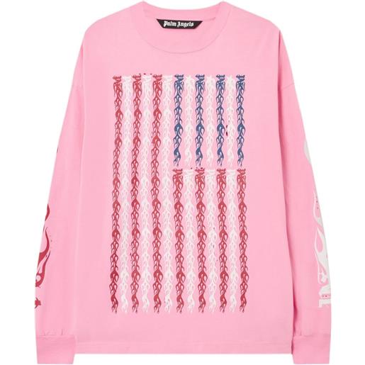 Palm Angels t-shirt a maniche lunghe - rosa