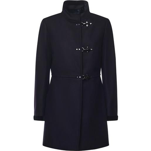 Fay cappotto monopetto con olivette - blu