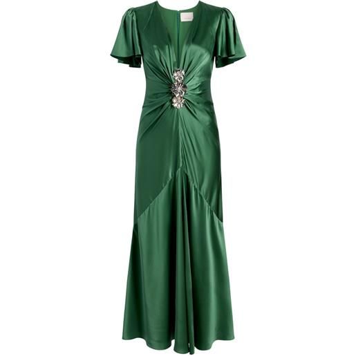 Cinq A Sept abito midi kordyn con decorazione - verde