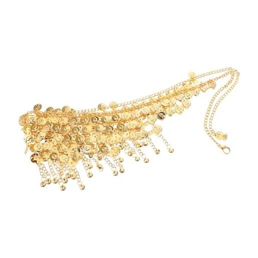 VALICLUD cintura in metallo regolabile con nappe e campanelli per del ventre boho per feste accessorio leggero e confortevole per