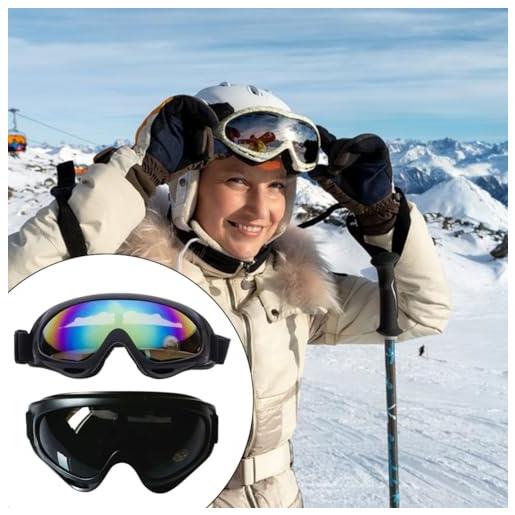KARELLS occhiali da sci, maschere da sci, occhiali da snowboard, occhiali da motocross, anti nebbia anti-uv maschera sci, occhiali sci donna uomo, maschera da snowboard, 2pcs