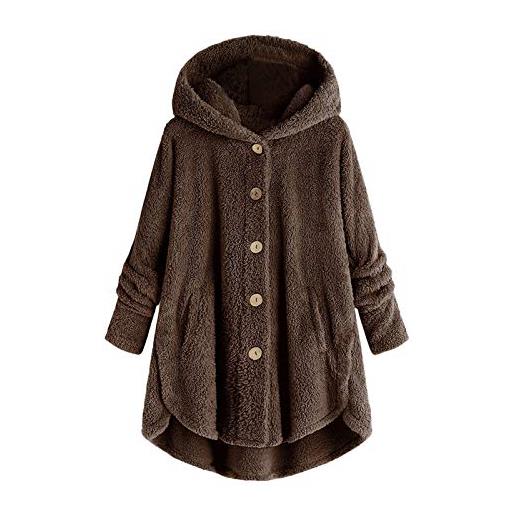 Generico i fatti cardigan donna cappotto da donna con bottoni in peluche taglie forti cappotto da donna invernale in lana con i in