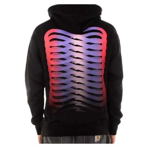 PROPAGANDA felpa con cappuccio leggera ribs gradient hoodie nero originale (s)