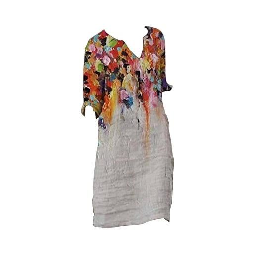 Generic vestiti da donna casual taglie forti estate 2025 vacanze abiti da sole manica corta trendy primavera t-shirt vestito spiaggia vestiti compleanno matrimonio prendisole insegnante t-shirt abiti, l, 3xl