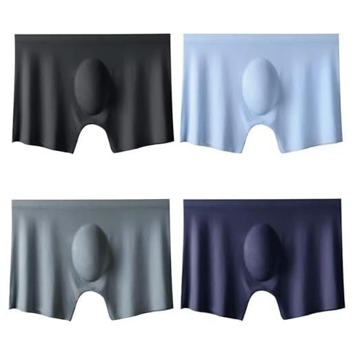 LXYUTYmutande uomo4 pezzi da 4 pezzi/lotto mutandine da uomo bianche senza cuciture di seta senza cuciture solide boxer traspiranti shorts maschile mutande maschi boxerhorts boxer-14-2xl 65-80kg