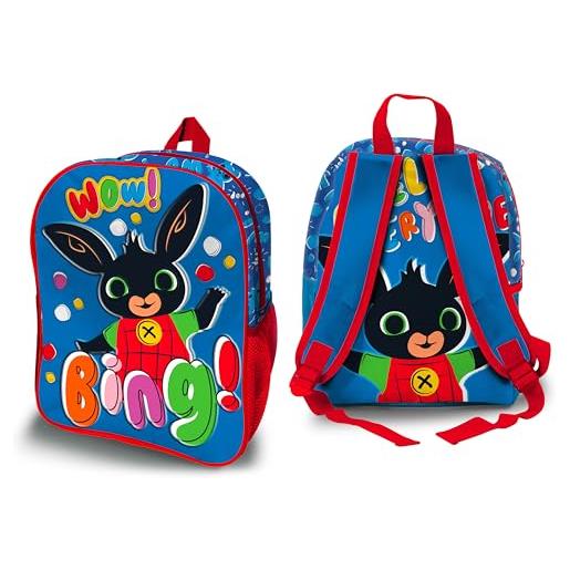 GREEN TRADE zainetto asilo scuola 3d bing bambini - zaino coniglietto con effetto tridimensionale, spallacci regolabili e schienale morbido - 31x25x10 cm