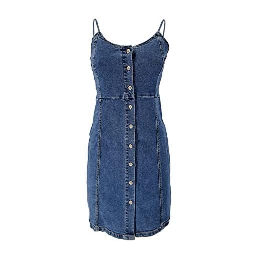 JOPHY & CO. salopette corta blue jeans denim donna abito monopezzo jumpsuit in cotone (cod. 125) (l)