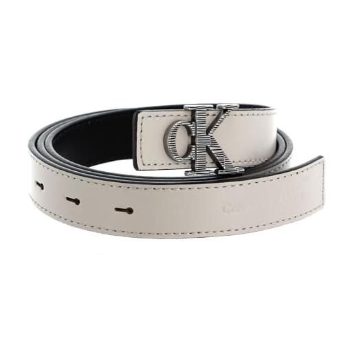 Calvin Klein pelle cintura ckj monogram hardware belt 25mm w70 eggshell beige